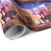 Papier Cadeau Célébration abstraite de Peter Pan d'imaginaire (Coin rond)