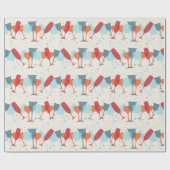Papier Cadeau Célébration Cocktails Design (Plat)