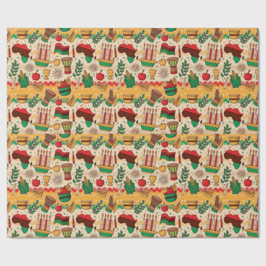 Papier Cadeau Célébration de Kwanzaa (Plat)