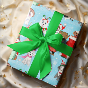 Papier Cadeau Célébration des chiens de Noël