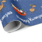 Papier Cadeau Célébration du père noël Kwanzaa d'Afro-américain (Coin rond)