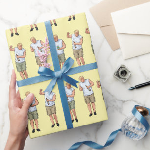 Papier Cadeau Célébration du toast de bière Trump dansant MAGA