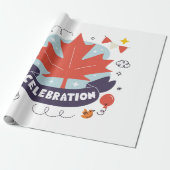 Papier Cadeau Célébration festive de la feuille d'érable (Déroulé)