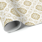 Papier Cadeau Célébration | Treillis doré (Coin rond)