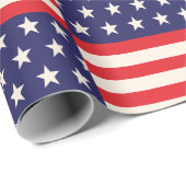 Papier Cadeau Célébrer 4 juillet (Coin rond)