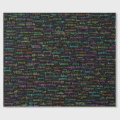 Papier Cadeau Célébrez avec 45 voeux d'anniversaire dans un nuag (Plat)