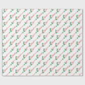 Papier Cadeau Célébrez la saison| Rouge et blanc (Plat)