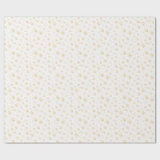 Papier Cadeau Céleste doré (Plat)