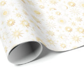 Papier Cadeau Céleste doré (Coin rond)