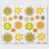 Papier Cadeau céleste Happy sun faces bande dessinée clipart (Plat)