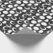 Papier Cadeau Céleste noir et blanc de la phase lunaire (Coin)