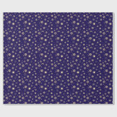 Papier Cadeau Céleste or et bleu (Plat)