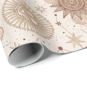 Papier Cadeau Celestial Botanical Pattern (2) (Coin rond)