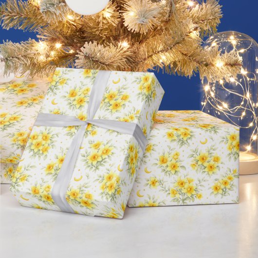 Papier Cadeau Celestial Daffodil Floral Wrapping Paper (Vacances)