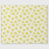Papier Cadeau Celestial Daffodil Floral Wrapping Paper (Plat)