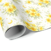 Papier Cadeau Celestial Daffodil Floral Wrapping Paper (Coin rond)