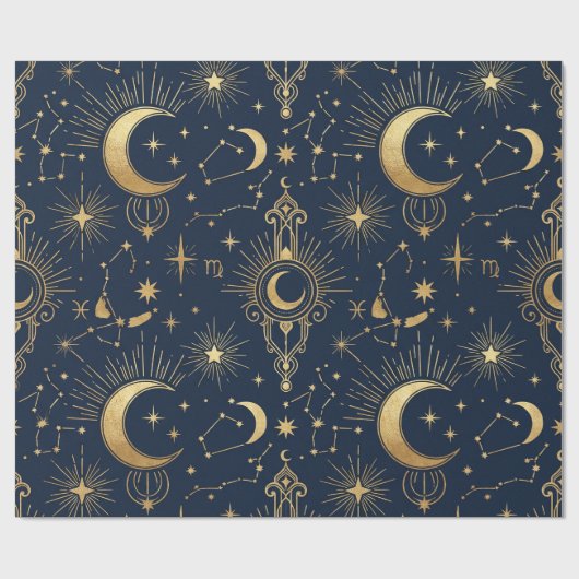 Papier Cadeau Celestial Gold Wrapping Paper (Plat)