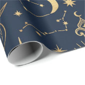 Papier Cadeau Celestial Gold Wrapping Paper (Coin rond)