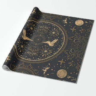 Papier Cadeau Celestial Gold Wrapping Paper – Gothic Luxe Starry