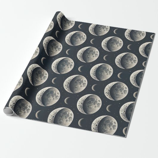 Papier Cadeau Celestial Moon Phase (1) (Déroulé)
