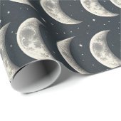 Papier Cadeau Celestial Moon Phase (2) (Coin rond)