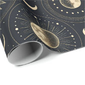 Papier Cadeau Celestial Moon Phase (4) (Coin rond)
