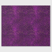 Papier Cadeau Celestial Purple & Yellow Starry Night Pattern (Plat)