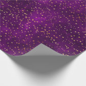Papier Cadeau Celestial Purple & Yellow Starry Night Pattern (Coin)