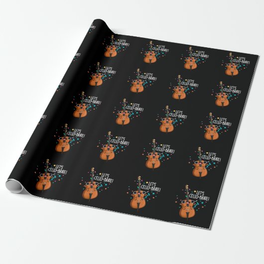 Papier Cadeau Cello-brate Funny Cello Pun Dark BG (Déroulé)