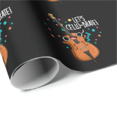 Papier Cadeau Cello-brate Funny Cello Pun Dark BG (Coin rond)