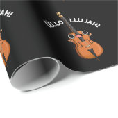 Papier Cadeau Cello-llujah Funny Cello Pun Dark BG (Coin rond)