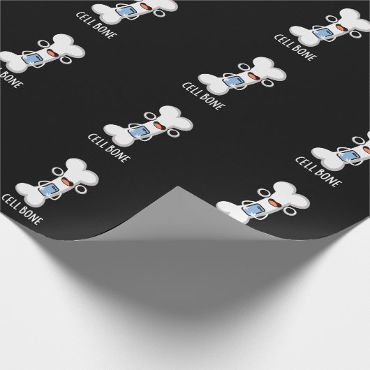 Papier Cadeau Cellule Os Funny Cellule Téléphone Pun Dark BG (Coin)