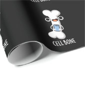 Papier Cadeau Cellule Os Funny Cellule Téléphone Pun Dark BG (Coin rond)