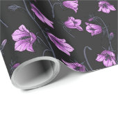 Papier Cadeau Cellules bleues de minuit, cloches, Bellflowers 2 (Coin rond)