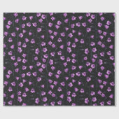 Papier Cadeau Cellules bleues de minuit, cloches, Bellflowers 2 (Plat)