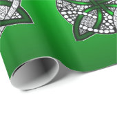 Papier Cadeau Celtic Knot Original Art Green (Coin rond)