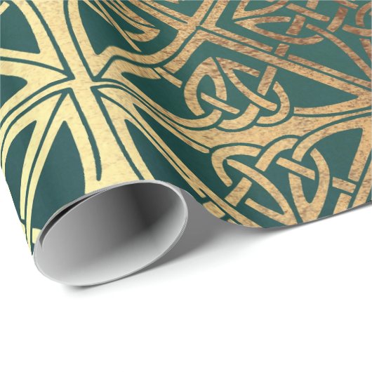 Papier Cadeau Celtique vert (Coin rond)
