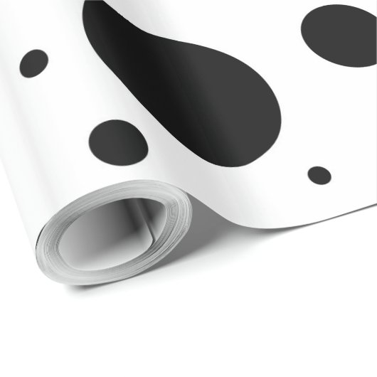 Papier Cadeau Centaines de points et cercles noirs dans la (Coin rond)