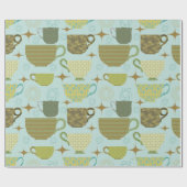 Papier Cadeau Centre-siècle moderne Turquoise Teacup (Plat)