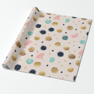 Papier Cadeau Cercle Abstrait Gold & Colorful Brushstroke