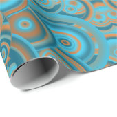 Papier Cadeau Cercle Concentré Dégradé Orange Rust Turquoise (Coin rond)