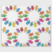 Papier Cadeau Cercle De Crayons (Plat)