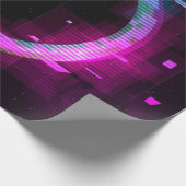 Papier Cadeau Cercle de jachère à ondes vapeur Synthwave avec b (Coin)