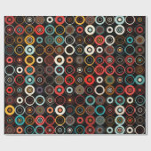 Papier Cadeau Cercle multicolore de Boho rétro (Plat)