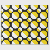 Papier Cadeau Cercle noir jaune (Plat)