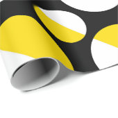 Papier Cadeau Cercle noir jaune (Coin rond)