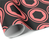 Papier Cadeau Cercle rétro saumon (Coin rond)