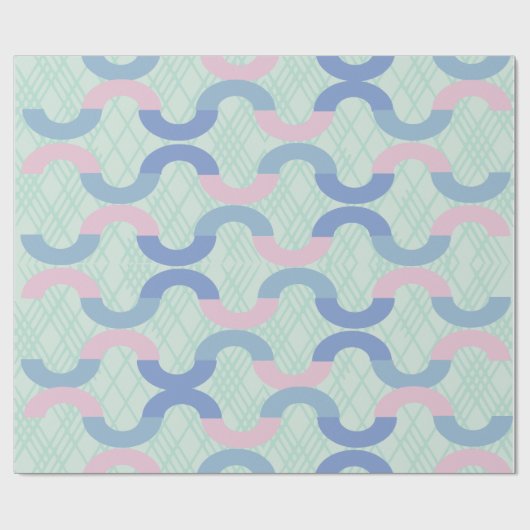 Papier Cadeau Cercle rose et bleu (Plat)