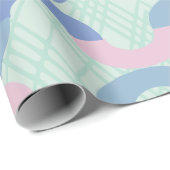 Papier Cadeau Cercle rose et bleu (Coin rond)