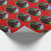 Papier Cadeau Cercle rouge de pigeon (Coin)